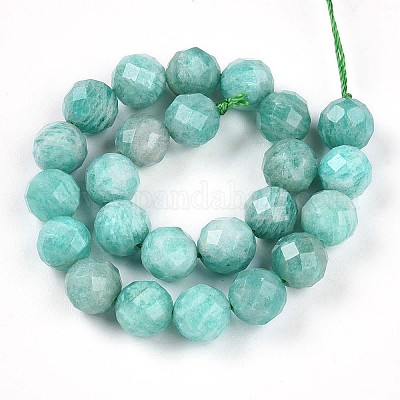 Природных амазонит бисер нитей G-S345-8mm-25-1