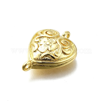 Латунные цветочные сердечки KK-K400-49G-03-1