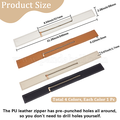 4 шт. 4 цвета pu кожа молния швейная фурнитура FIND-BBC0004-05-1