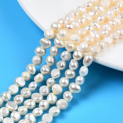 Freshwater Pearl and Beads Necklace, Real Pearl and Blue Beads