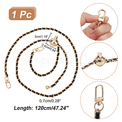 Wholesale CHGCRAFT 47Inch Adjustable Purse Chain Strap Metal Purse Chain  Strap Replacement Iron and PU Leather Thin Purse Strap with Cord Lock and  Swivel Clasps for Shoulder Crossbody Bag 