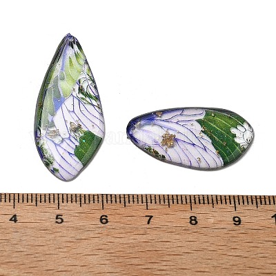 4 шт. подвески в виде крыльев бабочки из прозрачной эпоксидной смолы RESI-C057-02A-1