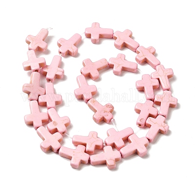 Нити из синтетических бирюзовых бусин G-P507-06C-1