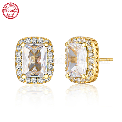 Прямоугольные серьги-гвоздики с кубическим цирконием ES5982-4-1