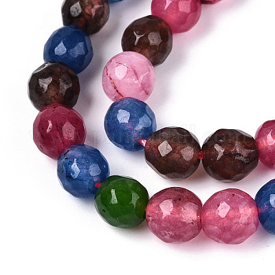 Окрашенные природные белый нефрит бисер пряди G-T139-6mm-60-01-1