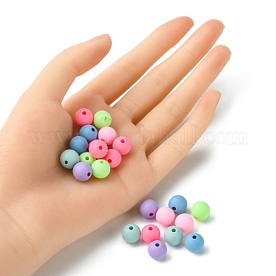 Круглый спрей окрашены флуоресцентные акриловые шарики&nbsp;MACR-YW0002-71-1