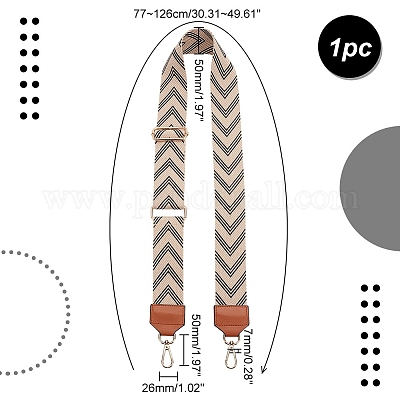 Регулируемые лямки сумки из полиэстера с узором «стрелка»&nbsp;PURS-WH0005-90G-1
