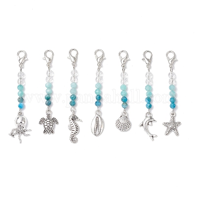 7 шт. 7 стиля подвесных украшений из натурального кварцевого кристалла HJEW-JM03222-1