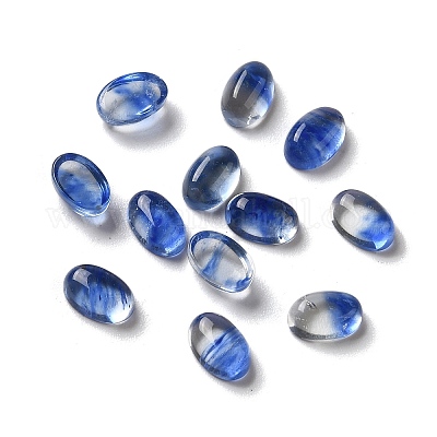 Cabochons en verre synthétique bleu pastèque&nbsp;G-F605E-17A-1