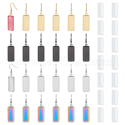 Набор для самостоятельного изготовления прямоугольных сережек-подвесок DIY-UN0005-40-1