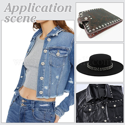 200 комплект латунных заклепок со стразами KK-ME0002-80-1