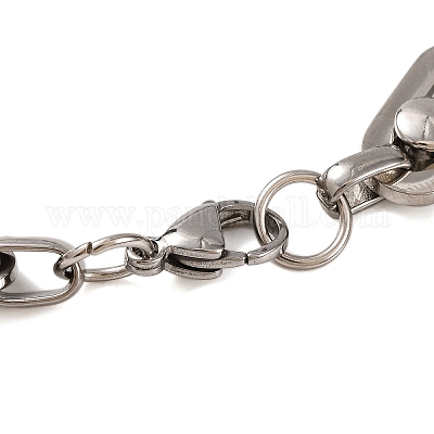 Браслеты из овальной цепи из нержавеющей стали 201 BJEW-B078-79P-1