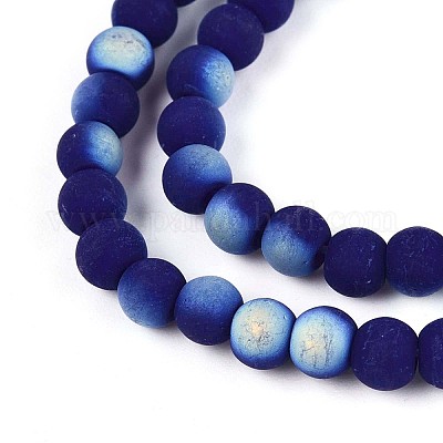 Нити из матовых непрозрачных стеклянных бусин GLAA-T032-P4mm-MBB03-1