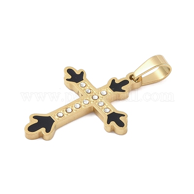 Ионное покрытие (ip) 304 нержавеющая сталь эмаль стразы подвески STAS-Q325-05M-G-1