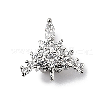 Латунные серьги-кольца из прозрачного кубического циркония KK-D369-03P-1