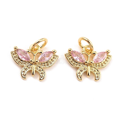 Настоящие 18k позолоченные латунные микро pave кубические циркониевые подвески ZIRC-Z023-05H-1