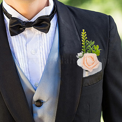 Бутоньерка из искусственного цветка из шелковой ткани AJEW-DR0001-55C-1