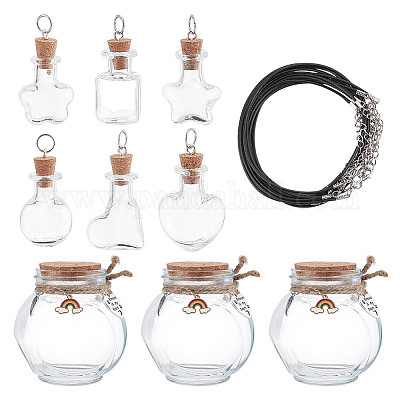 Пустые бутылки из прозрачного стекла AJEW-NB00009-1