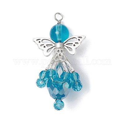 Гальванизировать прозрачные стеклянные подвески PALLOY-JF03831-01-1