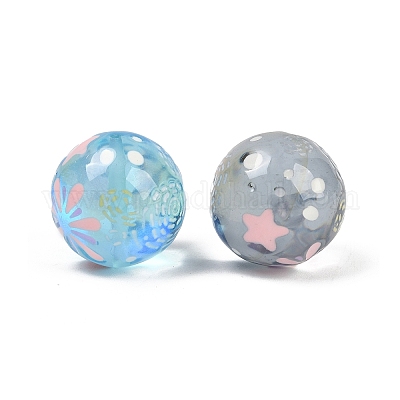 Прозрачные смоляные эмалевые бусины RESI-L047-18-1