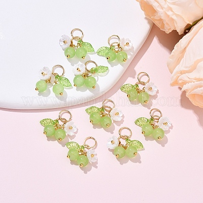 10шт стеклянные подвески PALLOY-YW00093-03-1