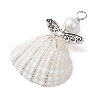 Подвески-ракушки из медной проволоки PALLOY-JF02709-02-1