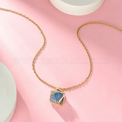 Мешочек из нержавеющей стали 304 в технике макраме NJEW-JN04468-02-1