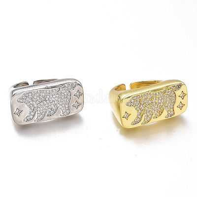 Регулируемые открытые манжеты из латуни с микропаве ZIRC-I049-34-1