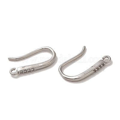 Стойка покрытие латунь микропаве прозрачный кубический цирконий крючки для сережек KK-A231-12P-1