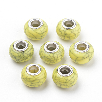 Европейские бусины из искусственной бирюзы из смолы OPDL-Q132-09-1