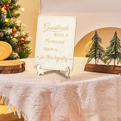 Деревянная персонализированная гостевая книга свадебная книга сообщений&nbsp;DJEW-WH20003-10-1