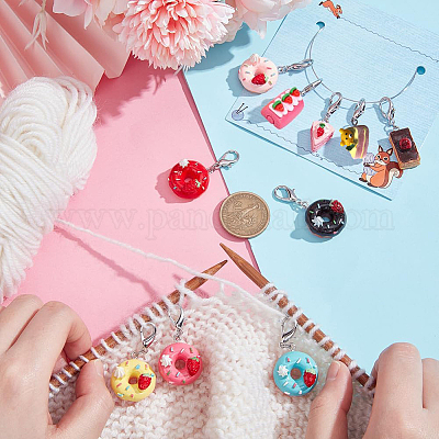 Подвесные украшения для пончиков и тортов из смолы HJEW-PH01550-1
