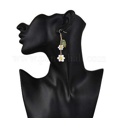 Гальванических стеклянные болтающийся серьги EJEW-TA00652-01-1