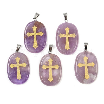 Подвески из натурального аметиста  G-S392-01E-1