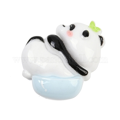 Светло-голубые непрозрачные кабошоны из смолы панда CRES-P037-02E-1