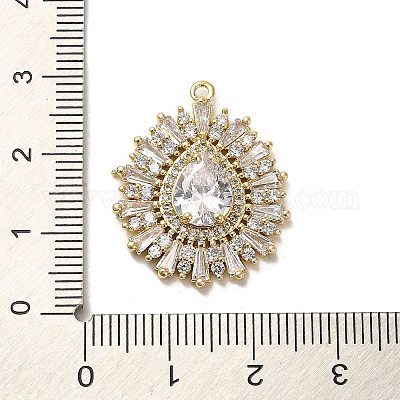 Латунные микро проложить кубического циркония подвески KK-K355-01G-1