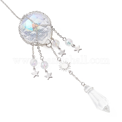 Стеклянные и акриловые конусные и круглые подвесные ловцы солнца HJEW-JM04570-02-1