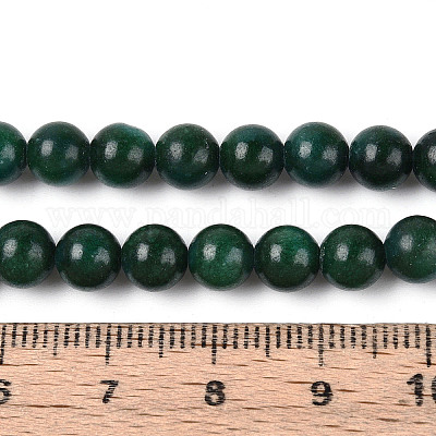 Нити круглых бусин из натурального окрашенного нефрита машан G-T139-6mm-67F-1