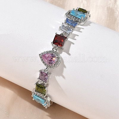 Браслеты-цепочки с прямоугольными BJEW-G764-07P-1