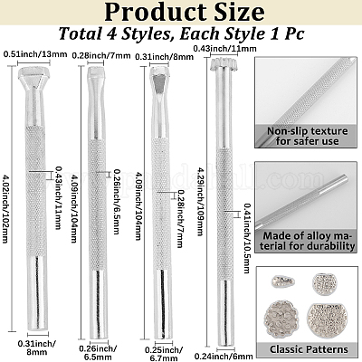 4 шт. 4 стиля штампов для рукоделия из сплава кожи FIND-BBC0004-37-1
