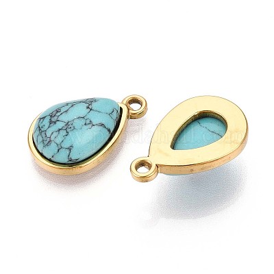 Подвески из синтетической бирюзы в форме капли STAS-N109-210C-G-1