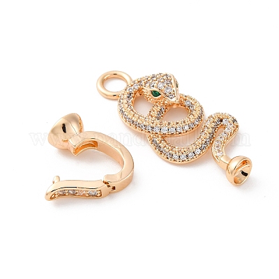 Латунные микро проложить кубического циркония раз за застежками KK-D360-13G-1