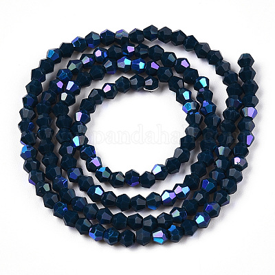 Непрозрачные однотонные гальванические стеклянные бусины EGLA-A039-P2mm-L09-1