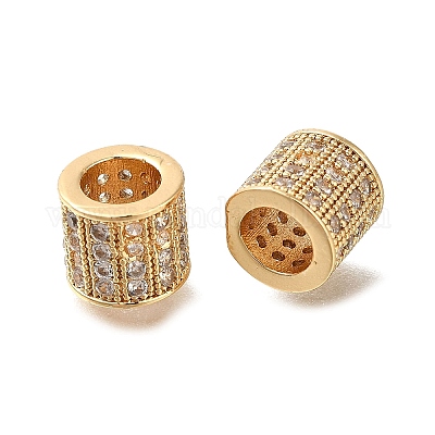 Латунные микро проложить Цирконий Европейский бисером KK-M301-19G-1