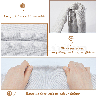 Ребристая ткань из 85% хлопка и 15% эластичного волокна для манжет FIND-WH0150-92D-1