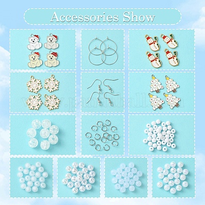 Наборы для изготовления сережек из акриловых бусин своими руками DIY-FS0006-67D-1