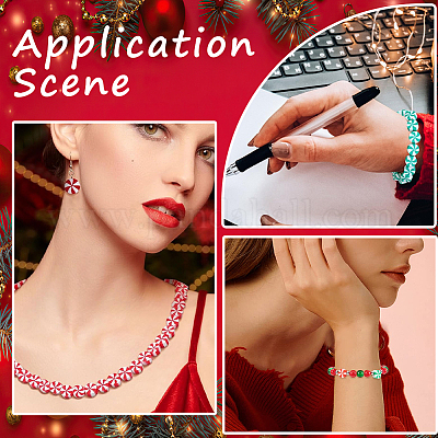 200шт 2 цвета бусины из полимерной глины ручной работы CLAY-SC0001-79-1