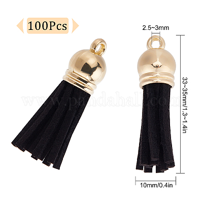 Long Tassel  10 inch Faux Suede Leather Tassel Pendant with
