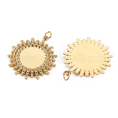 Оправы для подвесок из нержавеющей стали 304 в виде кабошонов STAS-S116-223G-1