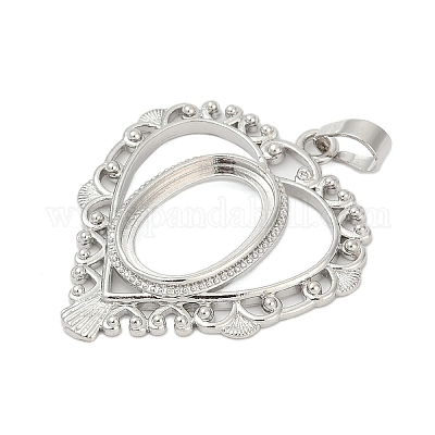 Подвеска в форме сердца из латуни с кабошоном KK-S521-12P-1